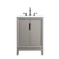 Water Creation Elizabeth 24" Single Sink Carrara White Marble Vanity In Cashmere Grey  With Lavatory Faucet(s)