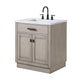 Water Creation Chestnut 30 In. Single Sink Carrara White Marble Countertop Vanity In Grey Oak