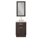 Water Creation Chestnut 24 In. Single Sink Carrara White Marble Countertop Vanity In Brown Oak with Mirror