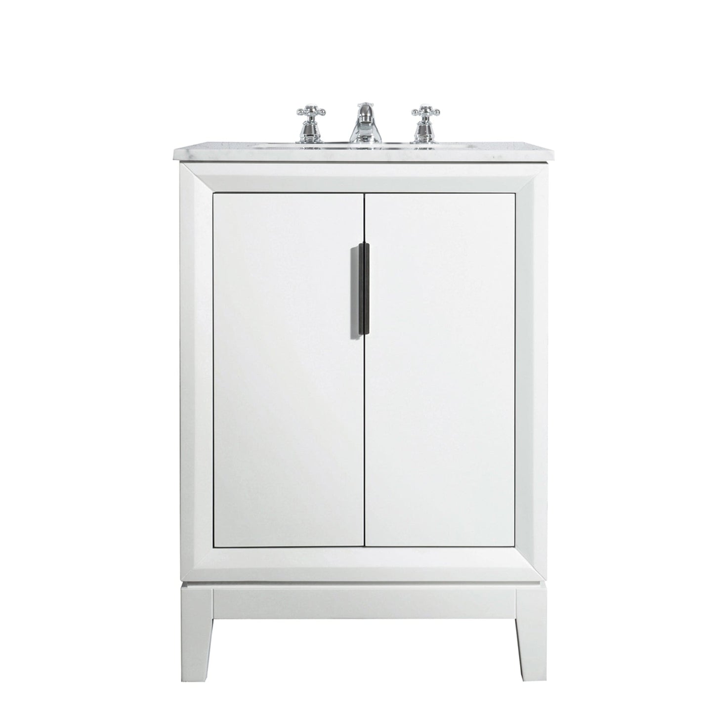 Water Creation Elizabeth 24" Single Sink Carrara White Marble Vanity In Pure White