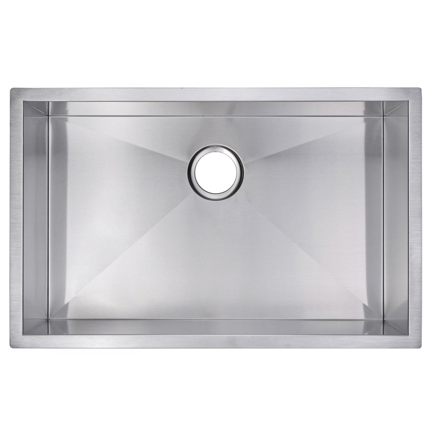 Water Creation 30 Inch X 19 Inch Zero Radius Single Bowl Stainless Steel Hand Made Undermount Kitchen Sink