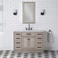 Water Creation Chestnut 48 In. Single Sink Carrara White Marble Countertop Vanity In Grey Oak with Mirror