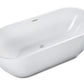 ALFI brand AB8838 59 inch White Oval Acrylic Free Standing Soaking Bathtub