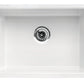 ALFI brand AB2317 23" White Fireclay Undermount Kitchen Sink