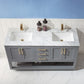 Altair 532060-GR-CA-NM Remi 60 Inch Double Bathroom Vanity with Carrara White Marble Countertop, Gray