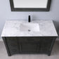 Altair Maribella 48" Single Bathroom Vanity Set in Rust Black and Carrara White Marble Countertop with Mirror