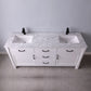 Altair 535072-WH-CA-NM Maribella 72 Inch Double Bathroom Vanity with Carrara White Marble Countertop, White