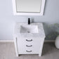 Altair Maribella 30" Single Bathroom Vanity Set in White and Carrara White Marble Countertop with Mirror