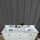 Altair 538072-WH-AW Isla 72 Inch Double Bathroom Vanity Set in White and Carrara White Marble Countertop with Mirror