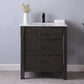 Altair Maribella 30" Single Bathroom Vanity Set in Rust Black and Carrara White Marble Countertop without Mirror