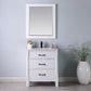 Altair Maribella 30" Single Bathroom Vanity Set in White and Carrara White Marble Countertop with Mirror