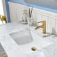 Altair 541048-RG-CA-NM Sutton 48 Inch Single Bathroom Vanity with Carrara White Marble Countertop, Royal Green