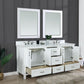 Altair 538072-WH-AW Isla 72 Inch Double Bathroom Vanity Set in White and Carrara White Marble Countertop with Mirror