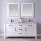 Altair 535072-WH-CA-NM Maribella 72 Inch Double Bathroom Vanity with Carrara White Marble Countertop, White