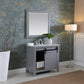 Altair Kinsley 36" Single Bathroom Vanity Set in Gray and Carrara White Marble Countertop with Mirror 536036-GR-CA