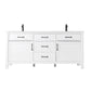 Altair 535072-WH-CA-NM Maribella 72 Inch Double Bathroom Vanity with Carrara White Marble Countertop, White