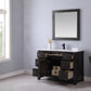 Altair Maribella 48" Single Bathroom Vanity Set in Rust Black and Carrara White Marble Countertop with Mirror