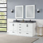 Altair 544072-WH-CG Monna 72" Double Bathroom Vanity Set in White with Concrete Grey Composite Stone Countertop with Mirror