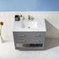 Altair 532036-GR-CA-NM Remi 36 Inch Single Bathroom Vanity with Carrara White Marble Countertop, Gray