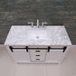 Altair Kinsley 48" Single Bathroom Vanity Set in White and Carrara White Marble Countertop without Mirror 536048-WH-CA-NM