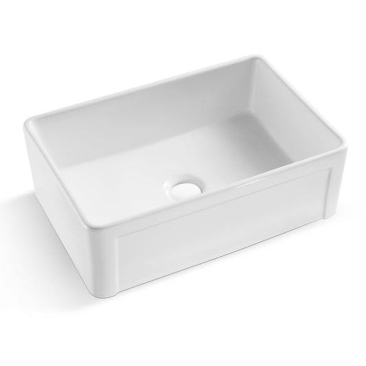 Altair Ancona Glossy White Ceramic Rectangular 30" L x19.7" W Vessel Bathroom Sink