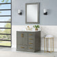 Altair 544036-GP-AW Monna 36" Single Bathroom Vanity Set in Gray Pine with Carrara White Composite Stone Countertop with Mirror