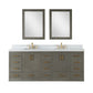 Altair 544084-GP-AW Monna 84" Double Bathroom Vanity Set in Gray Pine with Carrara White Composite Stone Countertop with Mirror