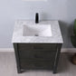 Altair Maribella 30" Single Bathroom Vanity Set in Rust Black and Carrara White Marble Countertop without Mirror