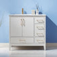 Altair 541036-WH-CA-NM Sutton 36 Inch Single Bathroom Vanity with Carrara White Marble Countertop, White