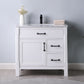 Altair Maribella 36" Single Bathroom Vanity Set in White and Carrara White Marble Countertop without Mirror