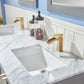 Altair 532060-GR-CA-NM Remi 60 Inch Double Bathroom Vanity with Carrara White Marble Countertop, Gray