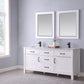 Altair 535072-WH-CA-NM Maribella 72 Inch Double Bathroom Vanity with Carrara White Marble Countertop, White