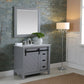 Altair Kinsley 36" Single Bathroom Vanity Set in Gray and Carrara White Marble Countertop with Mirror 536036-GR-CA