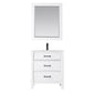 Altair Maribella 30" Single Bathroom Vanity Set in White and Carrara White Marble Countertop with Mirror