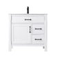 Altair Maribella 36" Single Bathroom Vanity Set in White and Carrara White Marble Countertop without Mirror