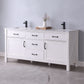 Altair 535072-WH-CA-NM Maribella 72 Inch Double Bathroom Vanity with Carrara White Marble Countertop, White