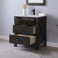 Altair Maribella 30" Single Bathroom Vanity Set in Rust Black and Carrara White Marble Countertop with Mirror