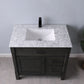 Altair Maribella 36" Single Bathroom Vanity Set in Rust Black and Carrara White Marble Countertop Without Mirror