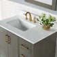 Altair 544036-GP-AW Monna 36" Single Bathroom Vanity Set in Gray Pine with Carrara White Composite Stone Countertop with Mirror