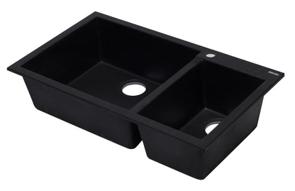 ALFI brand AB3319DI 34" Double Bowl Drop In Granite Composite Kitchen Sink