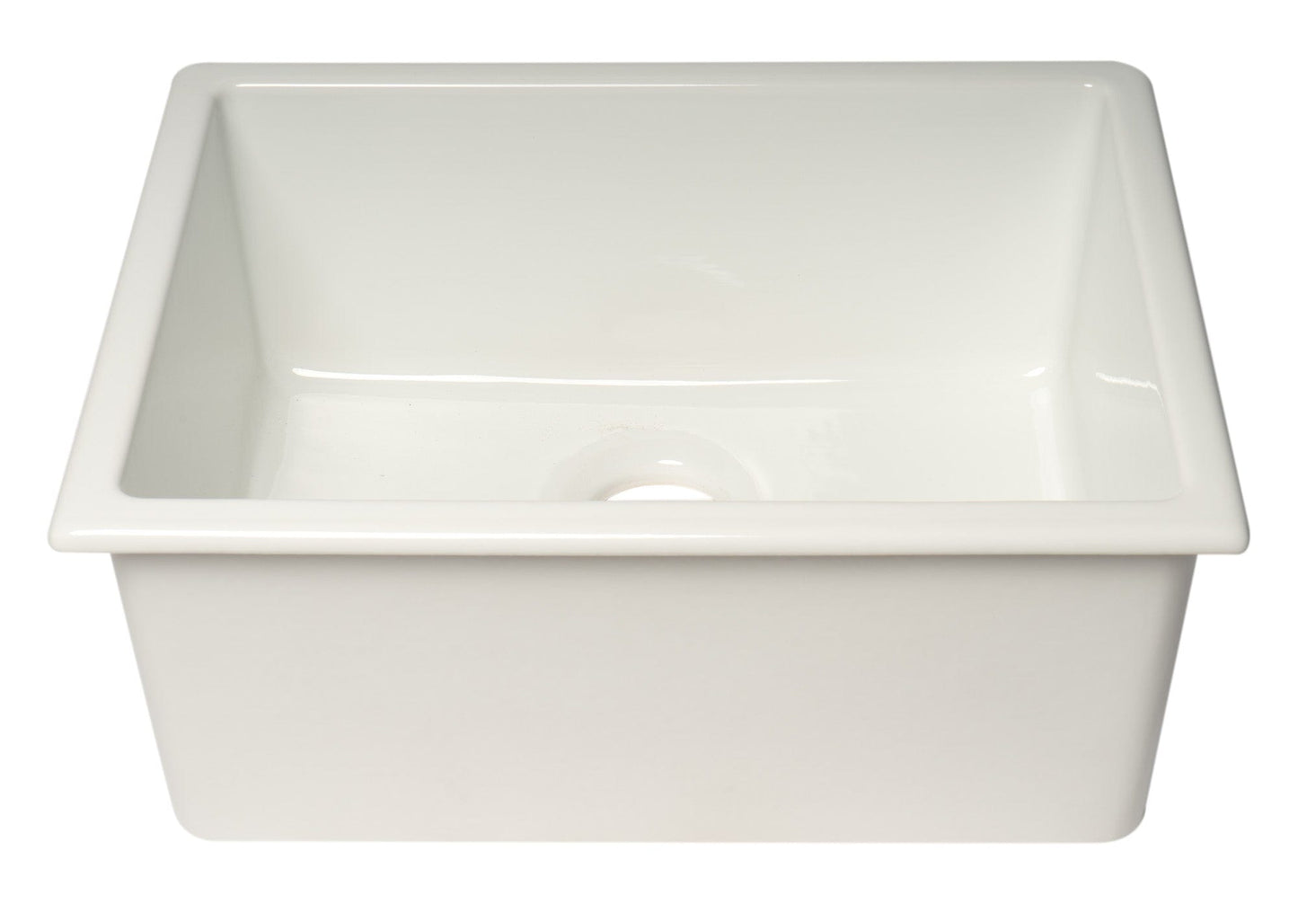 ALFI brand AB2418UD 24" x 18" Fireclay Undermount / Drop In Fireclay Kitchen Sink