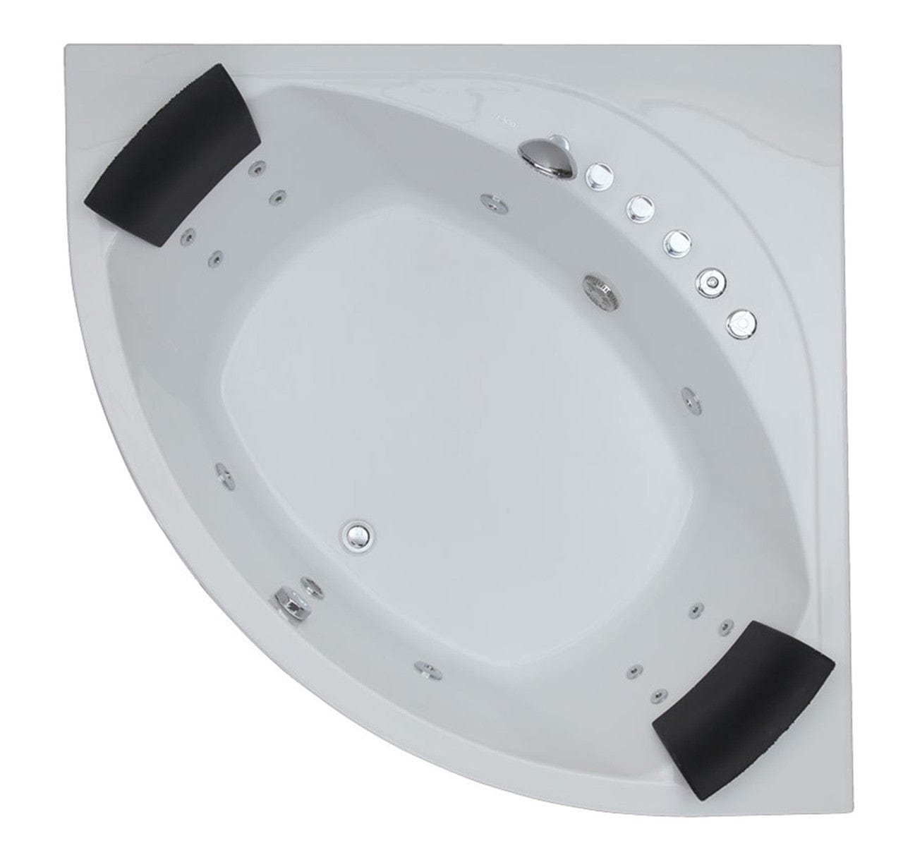 EAGO AM200  5' Rounded Modern Double Seat Corner Whirlpool Bath Tub with Fixtures