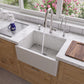 ALFI brand AB2418SB  24" Smooth Thick Wall Fireclay Single Bowl Farm Sink