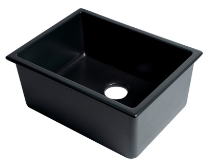 ALFI brand AB2418UD 24" x 18" Fireclay Undermount / Drop In Fireclay Kitchen Sink