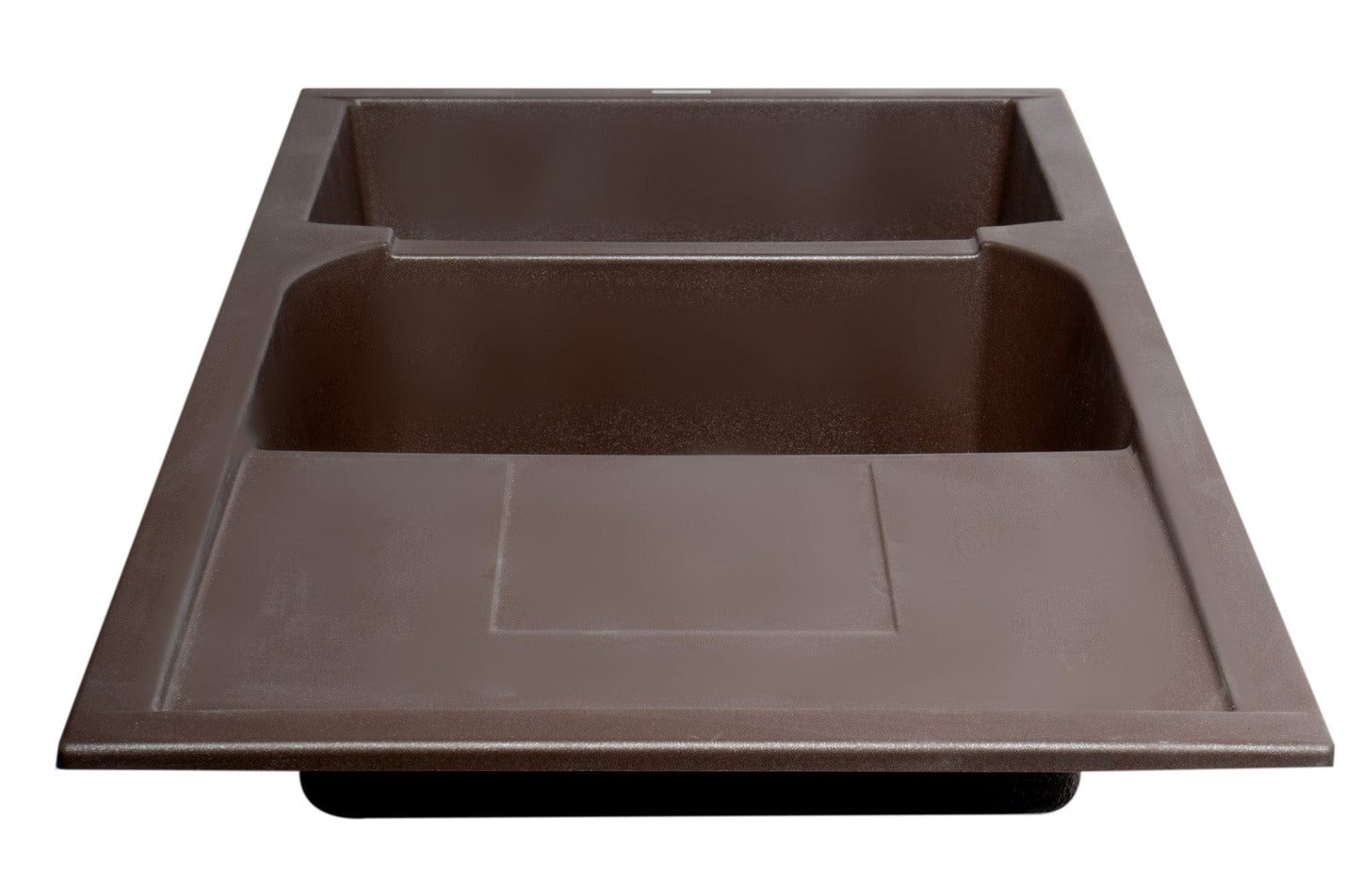 ALFI brand AB4620DI 46" Double Bowl Granite Composite Kitchen Sink with Drainboard