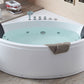 EAGO AM200  5' Rounded Modern Double Seat Corner Whirlpool Bath Tub with Fixtures